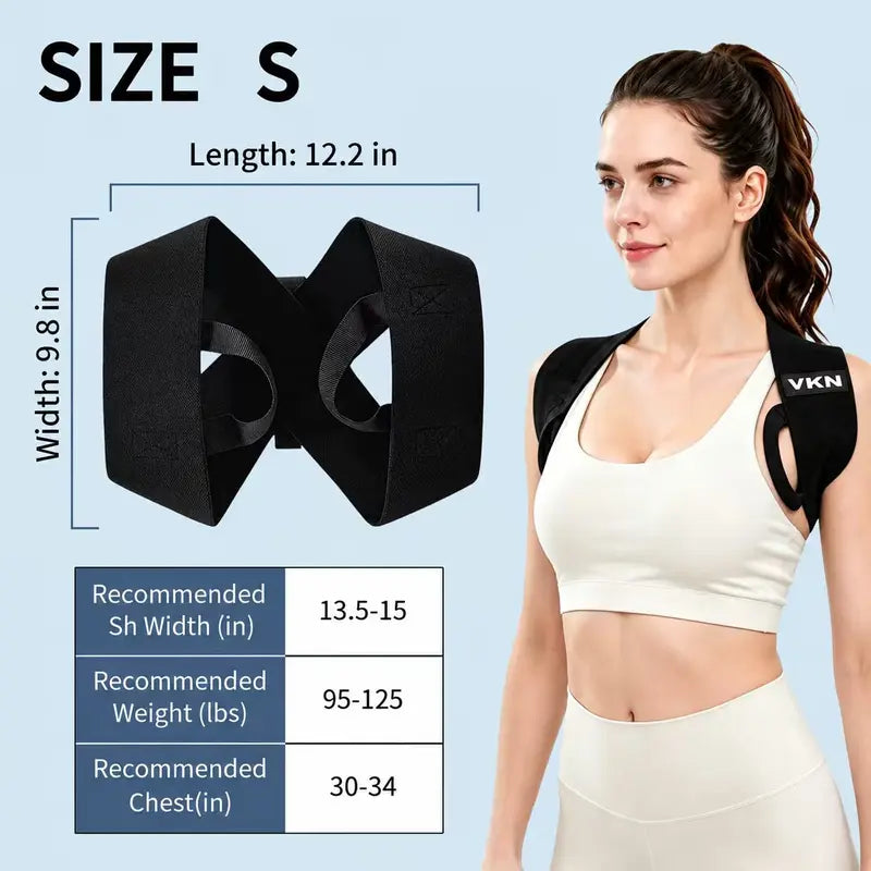 VKN Shoulder Straps - Posture Support Straps for Men & Women – Elastic Back Support, Straight Back Support, Use at Home or in Office (S-XXL)