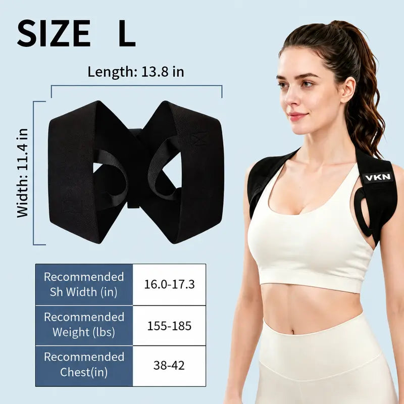 VKN Shoulder Straps - Posture Support Straps for Men & Women – Elastic Back Support, Straight Back Support, Use at Home or in Office (S-XXL)